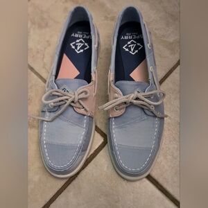 Sperry Light Blue and Soft Pink Boat Shoes